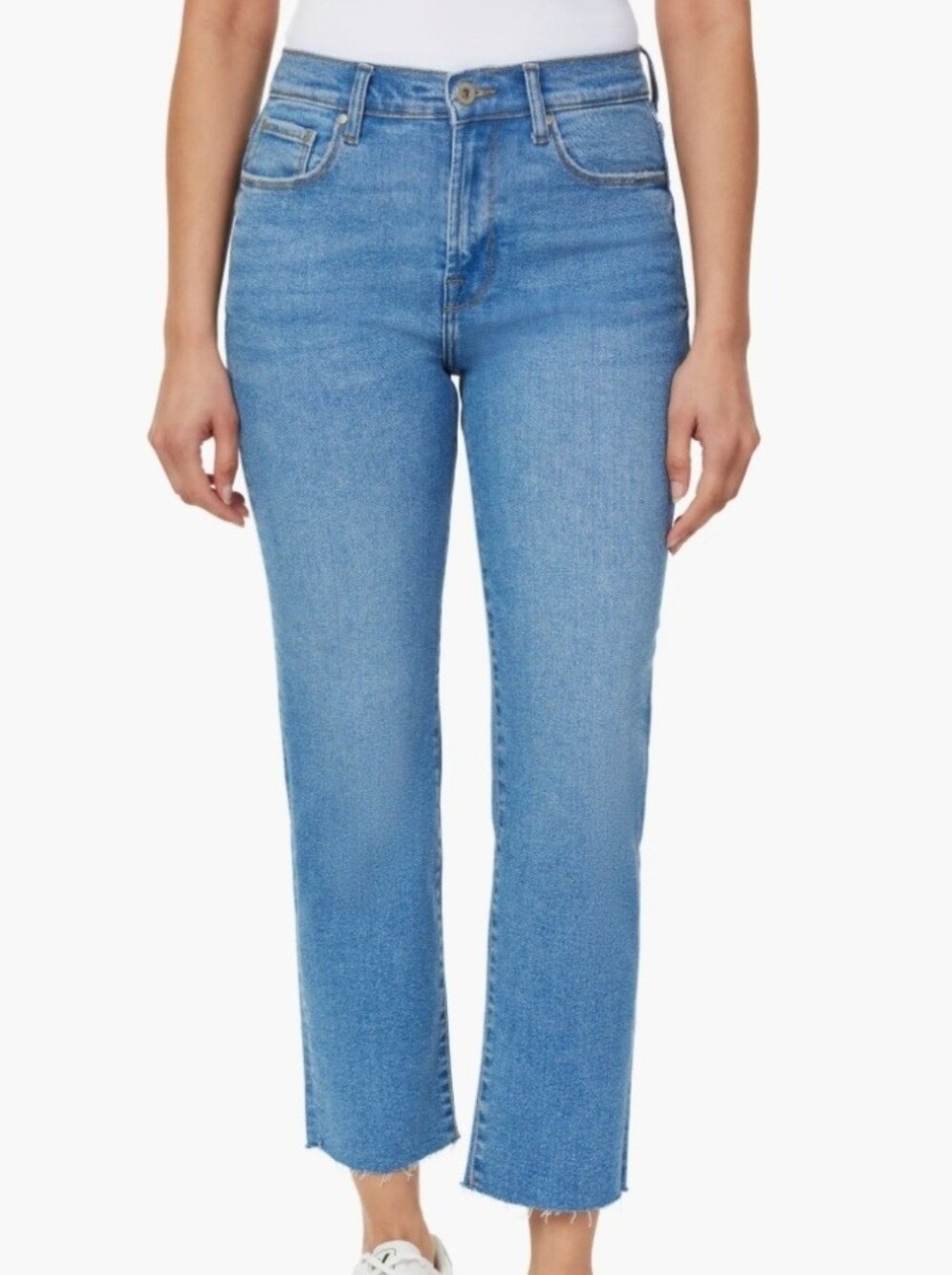 Kensie Jeans The Allie High Rise Slim Straight Raw Hem Medium Wash Size 4/27